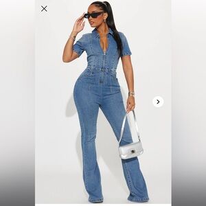 Tall Blue Denim Jumpsuit